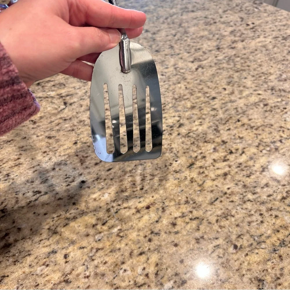 Vintage EKCO 13.5”‎ Slotted Spatula Chromium Plated USA w/ Nylon Handle
